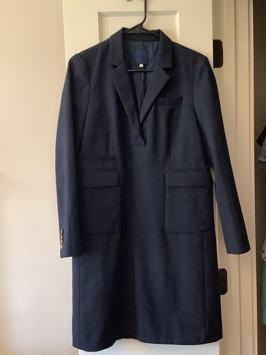 J. Crew Jackets & Blazers - J. Crew Navy Single-Breasted Long Coat Dress